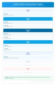 Twitter X weekly posting schedule template